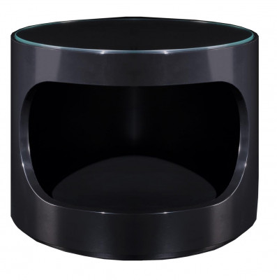 Coffee table side table round table black high gloss Italian furniture new