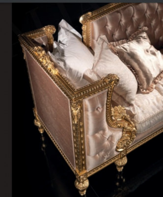 Sofa three-seater couch upholstery furniture Chesterfield baroque rococo antique style new