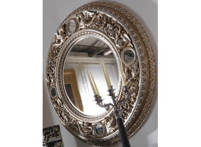 Solid wood mirror, classic real wood Italian design wall mirror.