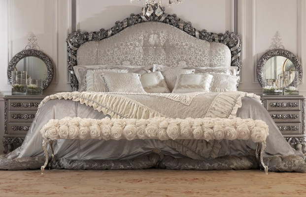 Chesterfield bed double beds leather antique style luxury Italian furniture new