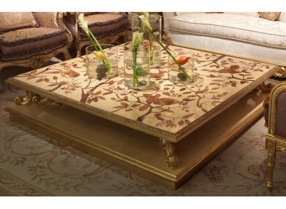 Coffee table table side table living room table wood royal side baroque classic