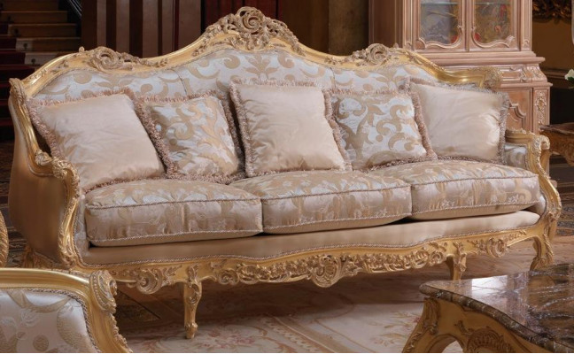 Classic three-seater sofa brown furniture