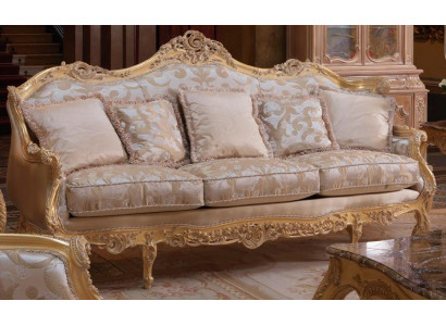 Classic three-seater sofa brown furniture