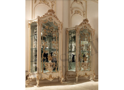 Display cabinet glass cupboard cabinets shelf wood showcase modern design living room new