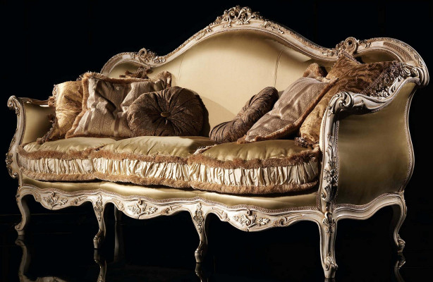 Textile sofa couch upholstered sofa 3-seater couches sofas Art Deco three-seater new