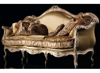 Textile sofa couch upholstered sofa 3-seater couches sofas Art Deco three-seater new