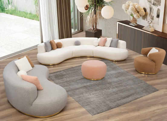 Living area couch XXL sofa big couches oval corner set fabric sofa