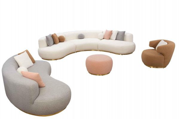 Living area couch XXL sofa big couches oval corner set fabric sofa