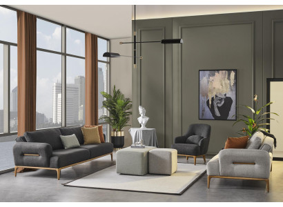 Sofa Set 431 Seat 2x Ottoman Sofa Set 5-piece Luxury Living Room Living