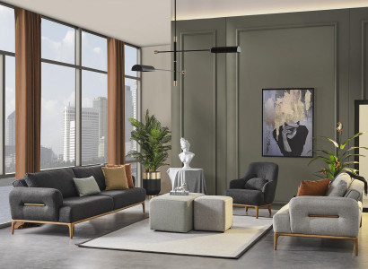 Sofa Set 431 Seat 2x Ottoman Sofa Set 5-piece Luxury Living Room Living