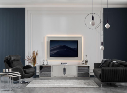 Living Room Set Sofa Suite 31 Seat TV Stand Television Wall Luxury 4-Piece Set