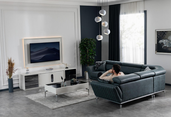 Living Room Set Sofa Suite 31 Seat TV Stand Television Wall Luxury 4-Piece Set