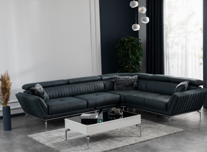 Living room set corner sofa L shape coffee table modern upholstery 2-piece furniture