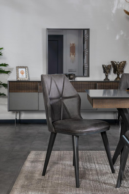 Set Table 4x Chairs Bench Set Designer Wood Dining Room 8-piece Set
