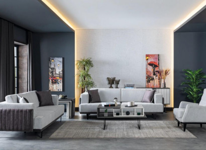 Living room sofa set 331 seater coffee table side table 5-piece modern