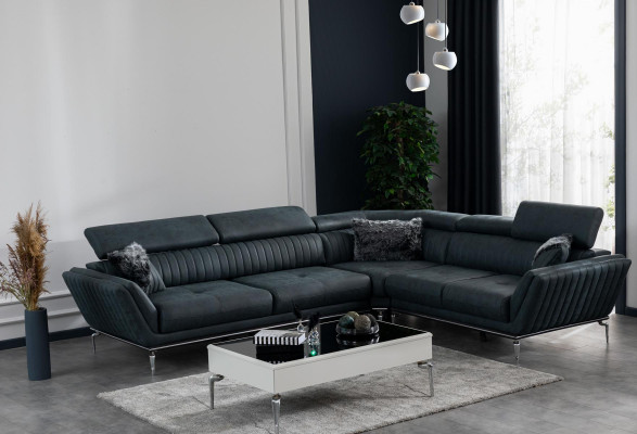 Corner sofa L-shape couch living area modern design sofa faux leather new