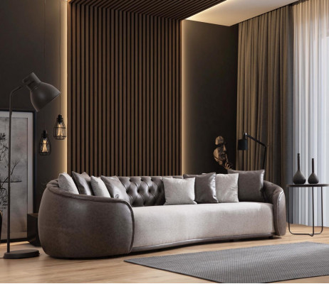 Luxury Bank Sofa Couch Living Room Office Furniture Textile Sofas 3-Seater