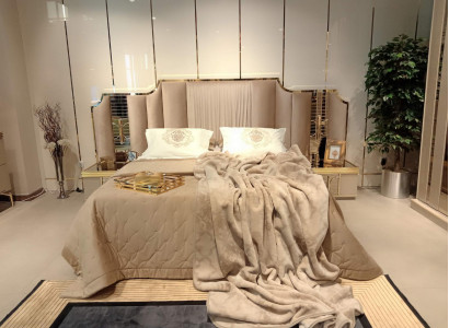Bedroom furniture complete set bed 2x nightstands 3-piece modern