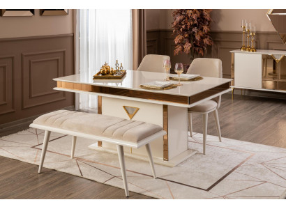 Table with 4 Chairs Set Dining Room Suites 5-piece Set Furniture Dining Group Beige