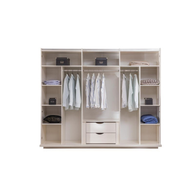 Wardrobe Wood Bedroom Modern Luxury Cabinets Beige Closet
