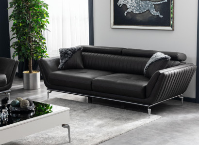 Three-seater couch black sofa couches furniture upholstery furniture three-seater