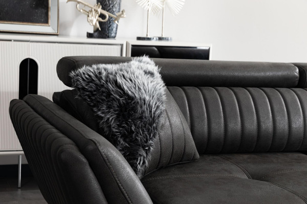 Three-seater couch black sofa couches furniture upholstery furniture three-seater