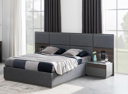 Bedroom bed 2x bedside tables complete bed set USB light loft