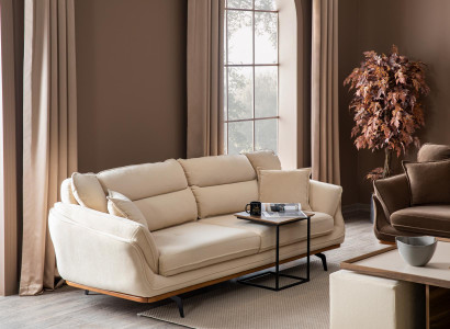 Beige couch upholstery sofa furniture couches living room three-seater textile fabric