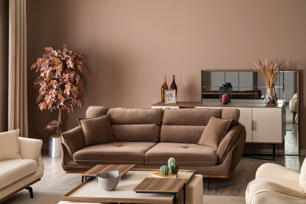 Three-seater couch upholstered sofa furniture couches living room three-seater textile fabric