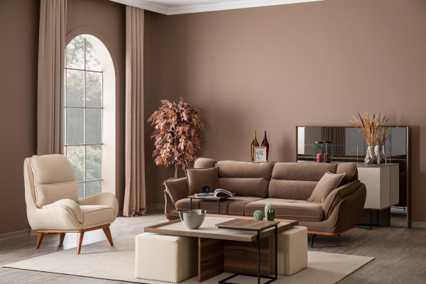 Three-seater couch upholstered sofa furniture couches living room three-seater textile fabric
