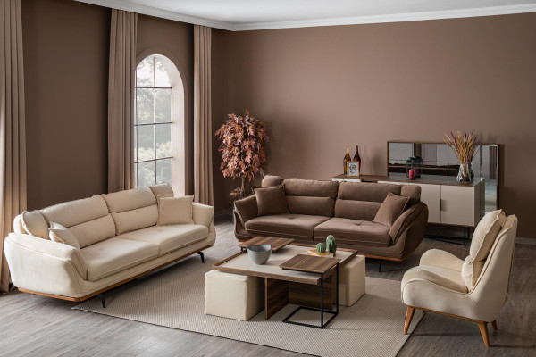 Three-seater couch upholstered sofa furniture couches living room three-seater textile fabric