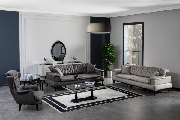 Chesterfield luxury sofa couch XXL large sofas three-seater fabric 3-seater couches