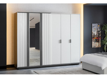 Bedroom furniture wood wardrobe modern wardrobe gray 260cm loft