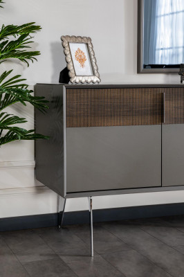 Set dresser mirror living room design wood new style modern sideboard gray