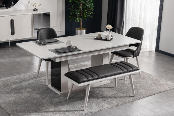 Dining Table Dining Room Modern Living Room Design Wood with Metal Luxury