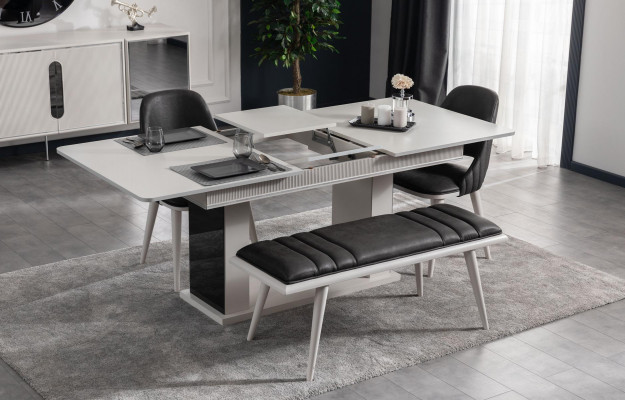 Dining Table Dining Room Modern Living Room Design Wood with Metal Luxury