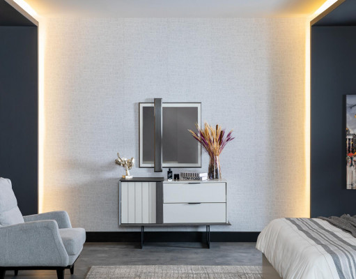 Design Bedroom Complete Set with Dresser and Mirror, 2-piece Wooden Dresser Set.