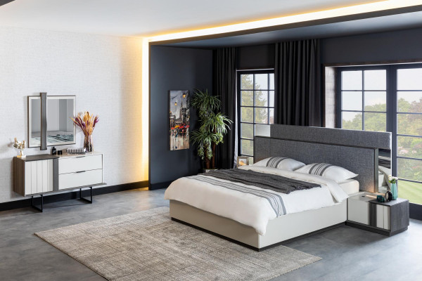 Design Bedroom Complete Set with Dresser and Mirror, 2-piece Wooden Dresser Set.