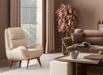 Living room armchair single seat design upholstered furniture new modern white