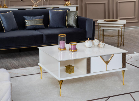 Coffee table living room wood design luxury furniture new white style modern