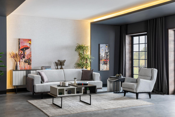 Coffee table living room wood design luxury furniture new gray style modern