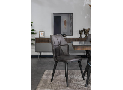 Gray Chair Designer Dining Chairs Seat Chair Armchair Textile Wood