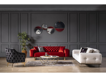 Colorful Designer Sofa Set 3+2+1 Seater Sofas Chesterfield