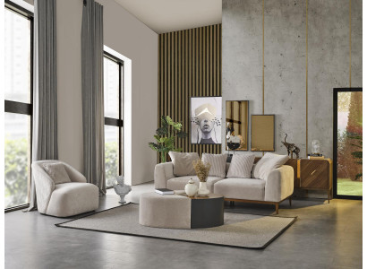 Set of Sofa Suite 3+1 Seater Coffee Table Luxury Suite Fabric 3-piece new