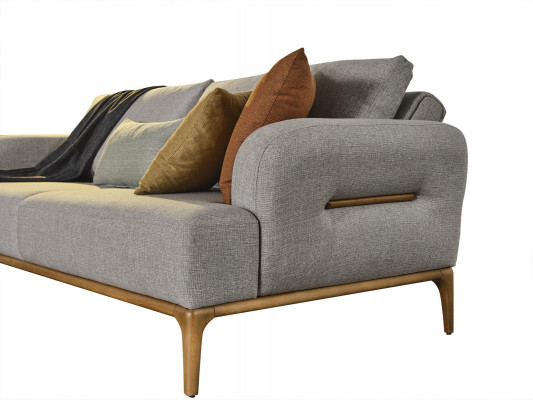 Sofa set 3+1 seater 2x stools 4-piece living room new grey modern