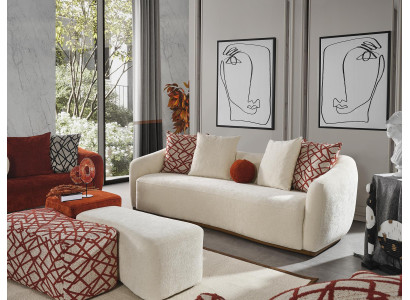 Sofa 4-seater couch upholstered design fabric living room design furniture