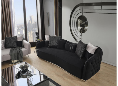 Sofa 4 seater luxury designer luxury furniture new black living room