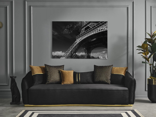 4-seater Chesterfield Sofa Upholstery Living Room Design Luxury Wood