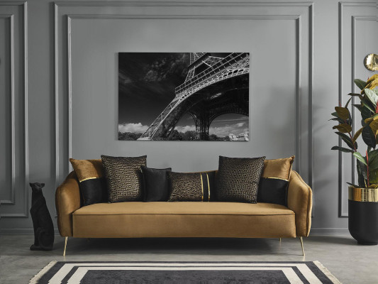 3-seater sofa brown fabric living room design couch modern new luxury