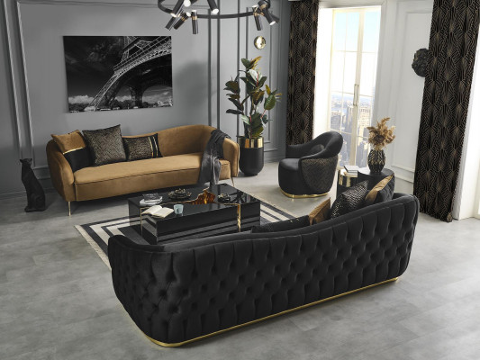 3-seater sofa brown fabric living room design couch modern new luxury